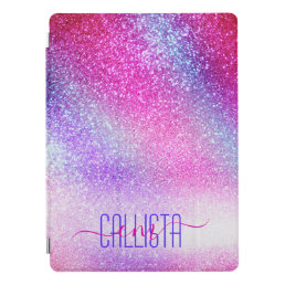 Majestic Pink Purple Nebula Galaxy Glitter iPad Pro Cover