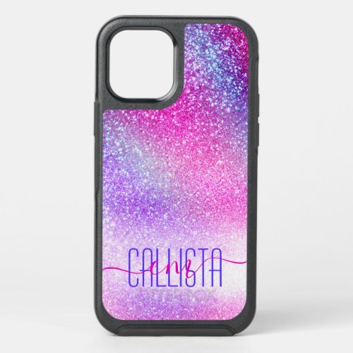 Majestic Pink Purple Nebula Galaxy Glitter OtterBox Symmetry iPhone 12 Case