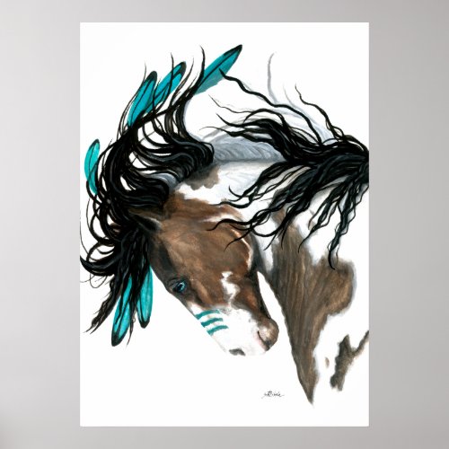 Majestic Pinto Horse by Bihrle Poster