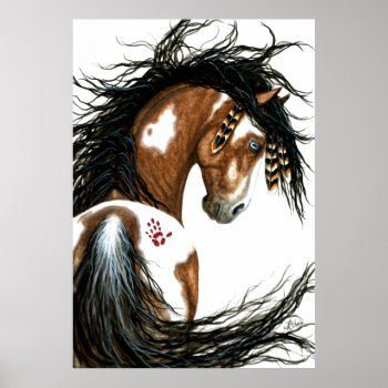 Majestic Pinto Horse War Paint By Bihrle Poster by AmyLynBihrle at Zazzle