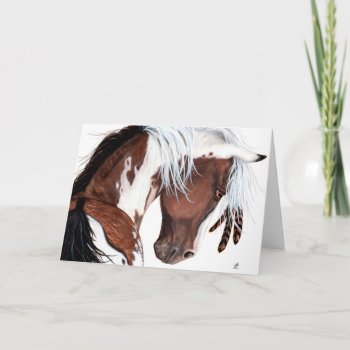 Majestic Pinto Paint Horse By Bihrle Card by AmyLynBihrle at Zazzle