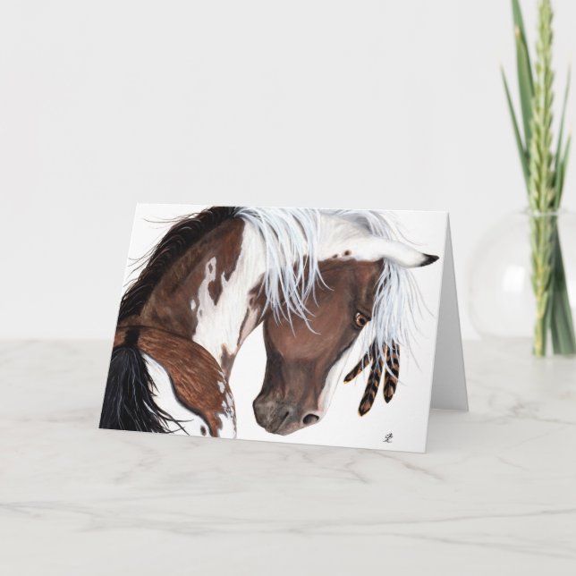 Majestic Pinto Paint Horse by BiHrLe Card (Front)