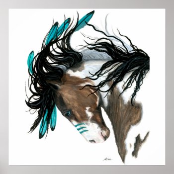 Majestic Pinto Paint Horse Poster By Bihrle by AmyLynBihrle at Zazzle