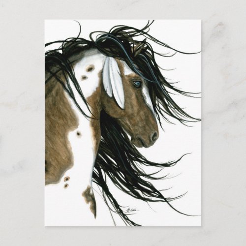 Majestic Pinto Post Card Horse by Bihrle