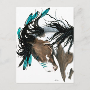Majestic Pinto Post card Horse by Bihrle