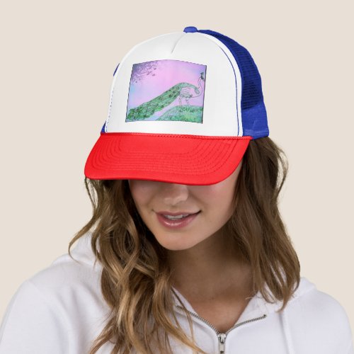 Majestic Plume Peacock Panache Trucker Hat