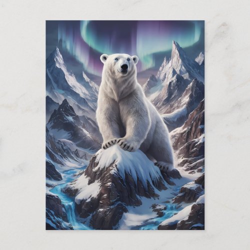 Majestic Polar Bear at Summit  Postcard