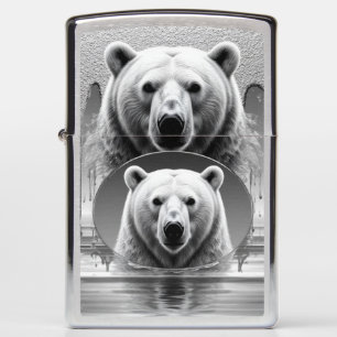 Majestic Polar Bear Head Arctic Wildlife 🐻❄️ Zippo Lighter