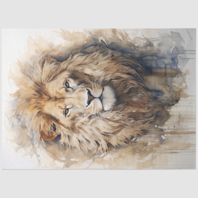 Majestic Portrait Lion Tissue Paper (Front)