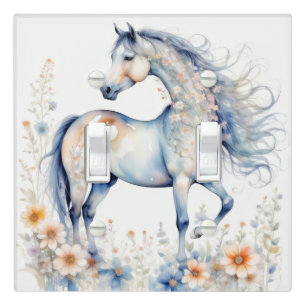 Majestic Posing Horse Illustration Art Light Switch Cover