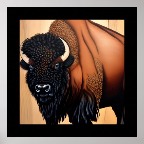 Majestic Prairie Bison _ Wild And Free Poster