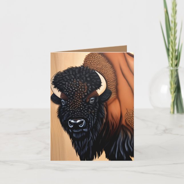 Majestic Prairie Bison - Wild And Free Thank You Card (Front)