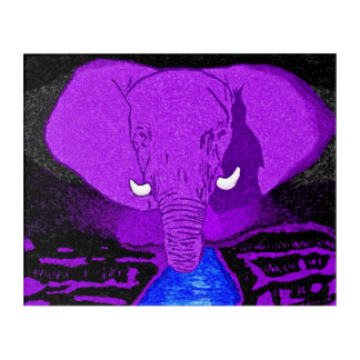 Majestic Purple Elephant at the River Acrylic Print
