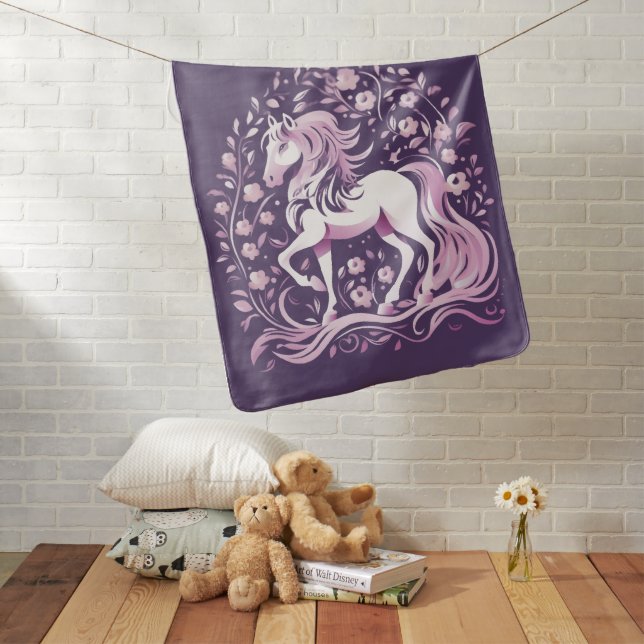Majestic Purple Horse Baby Blanket (In Situ)