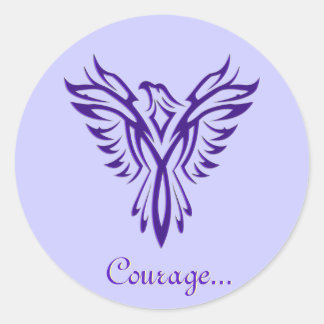 Majestic Purple Phoenix Rising envelope sealers Classic Round Sticker