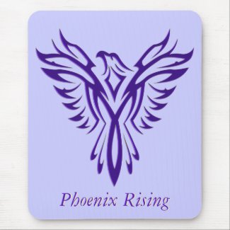 Majestic Purple Phoenix Rising Mouse Pad