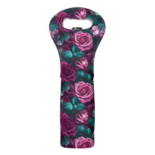 Majestic Purple Rose Garden Elegance and Romance Wine Bag