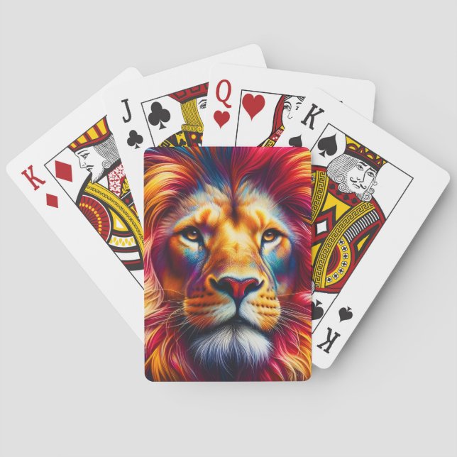 Majestic Rainbow Lion Poker Cards (Back)