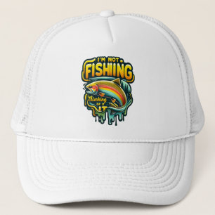 Majestic Rainbow Trout Leaping at Dawn in a Serene Trucker Hat