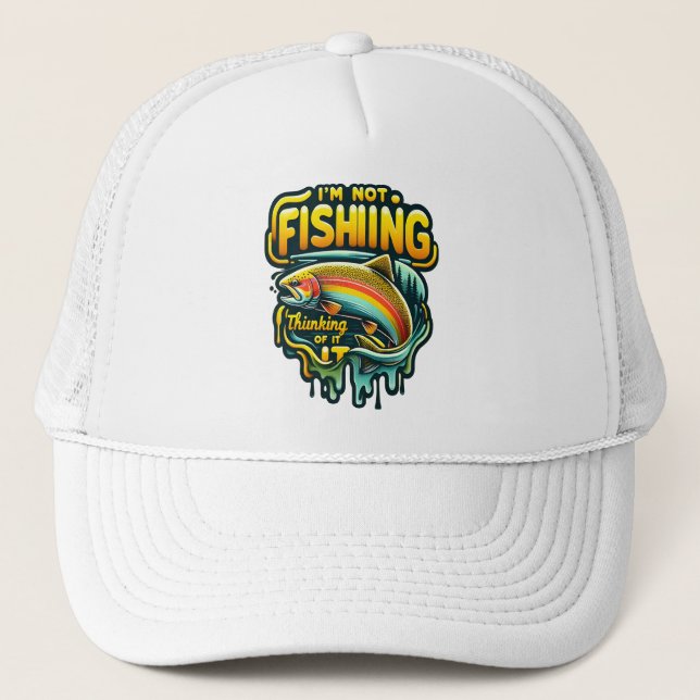 Majestic Rainbow Trout Leaping at Dawn in a Serene Trucker Hat (Front)