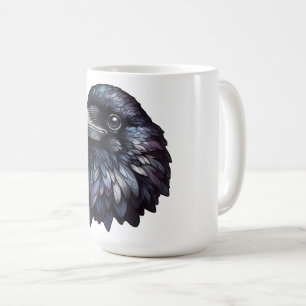 Majestic Raven Portrait - raven, bird, wildlife Coffee Mug