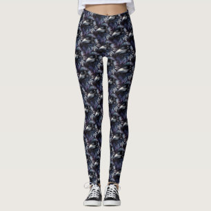 Majestic Raven Portrait - raven, bird, wildlife Leggings