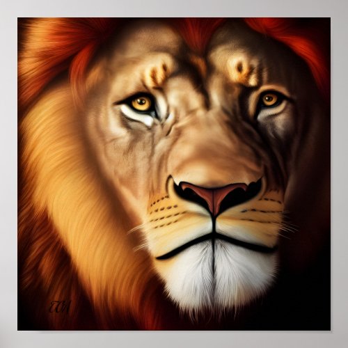 Majestic Realistic Lion Poster