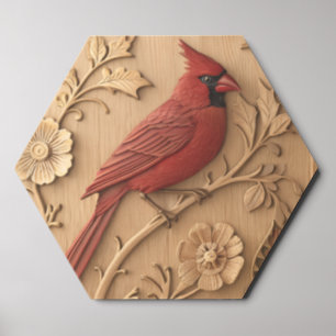 Majestic Red Cardinal – William Morris Inspired Wo Wood Photo Tile