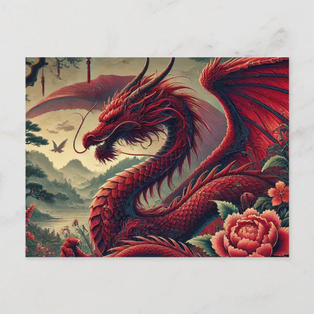 Majestic Red Dragon Postcard – Fantasy Art | Zazzle