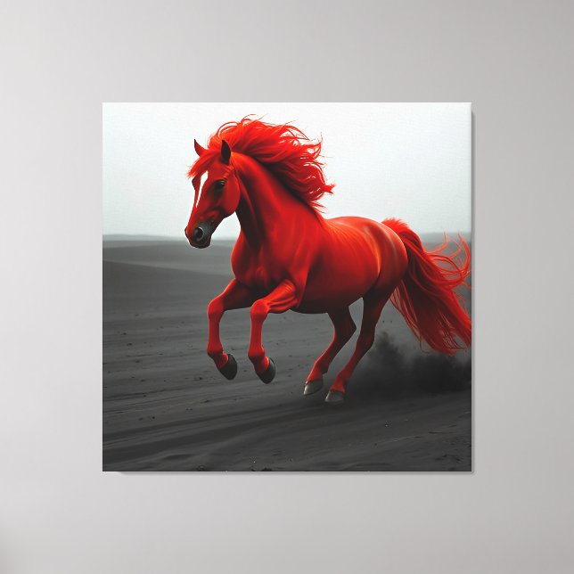 Majestic Red Horse Running Canvas Print (Front)