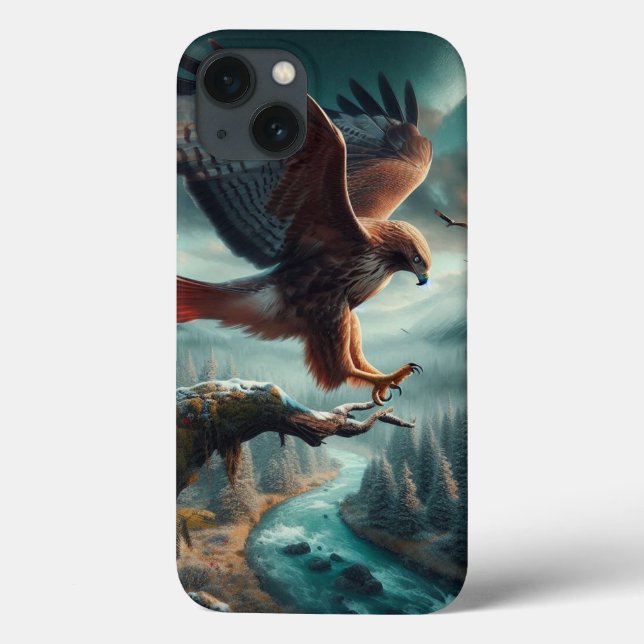 Majestic Red-Tailed Hawk Soaring Case-Mate iPhone Case (Back)