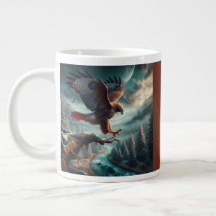 Majestic Red-Tailed Hawk Soaring Giant Coffee Mug