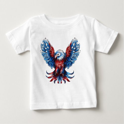 Majestic Red White Blue Eagle Baby T_Shirt