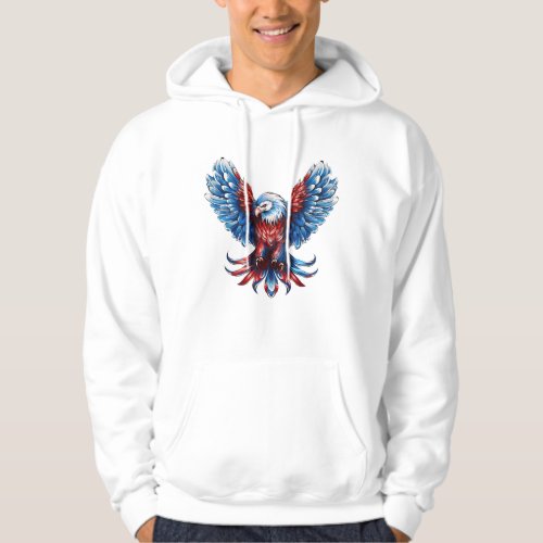 Majestic Red White Blue Eagle Hoodie