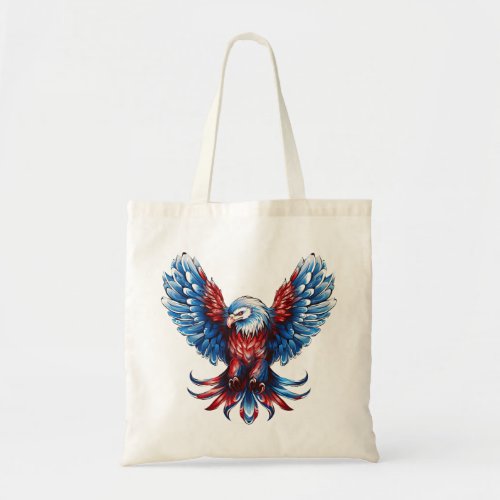 Majestic Red White Blue Eagle Tote Bag