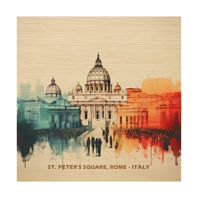  Majestic Reflection: The Royal Palace of Caserta Wood Wall Art (Front)
