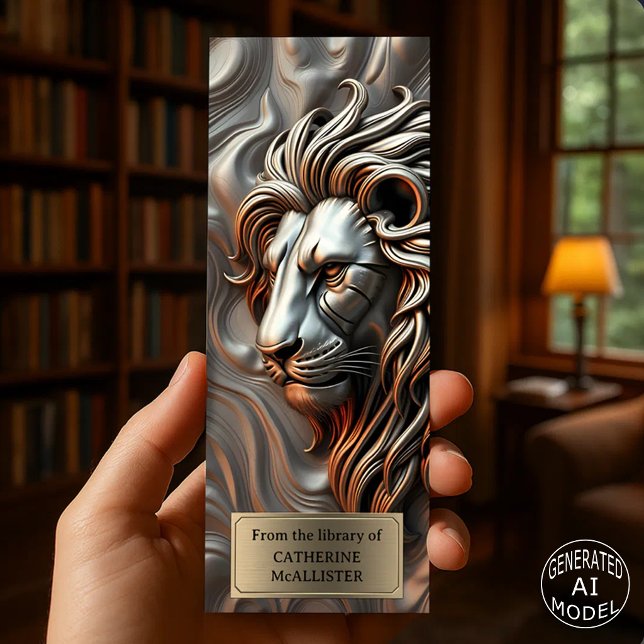 Majestic Regal Molten Copper Silver Lion Head Bookmarks (Creator Uploaded)