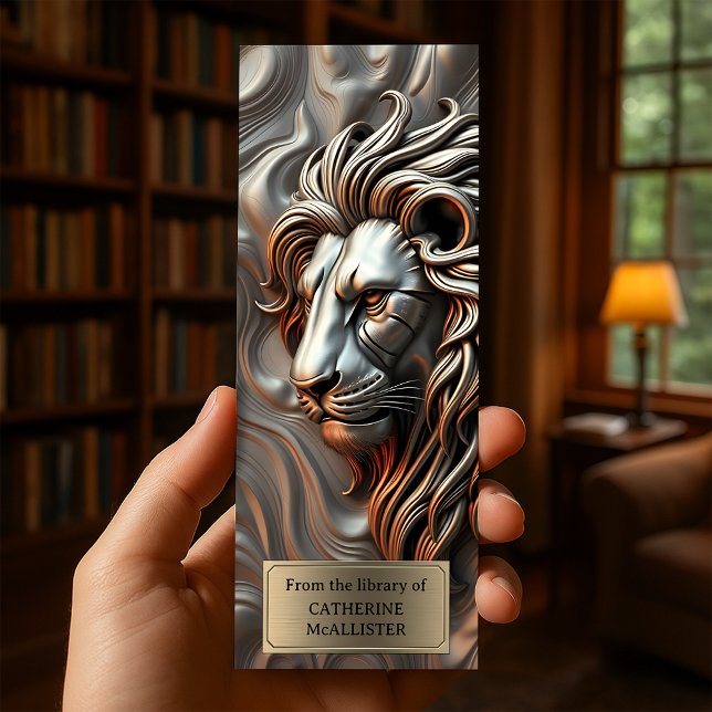 Majestic Regal Molten Copper Silver Lion Head Bookmarks (Creator Uploaded)