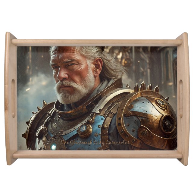 Majestic Regal Steampunk King Serving Tray (Front)