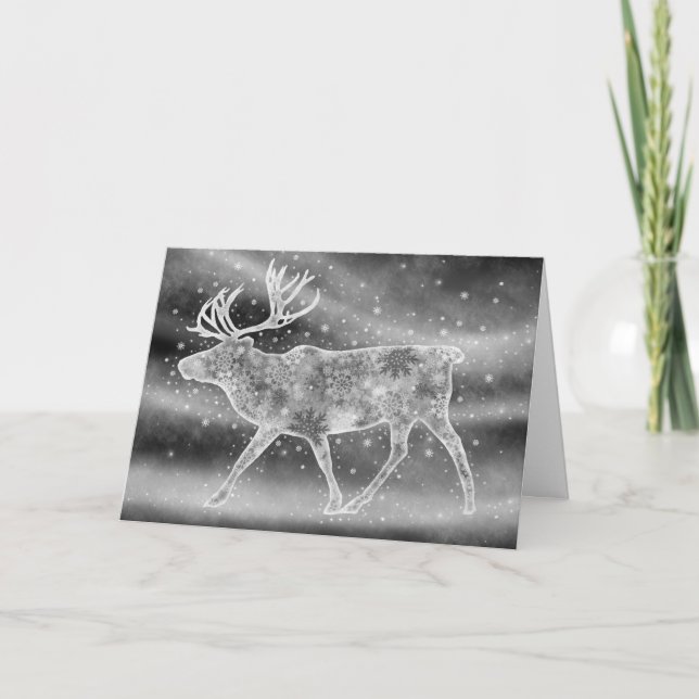 Majestic Reindeer Art Holiday Card (Front)