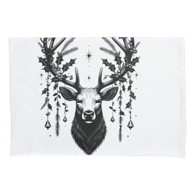 Majestic Reindeer T-Shirt Pillow Case (Front)