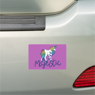 Majestic Retro Rainbow Unicorn Car Magnet