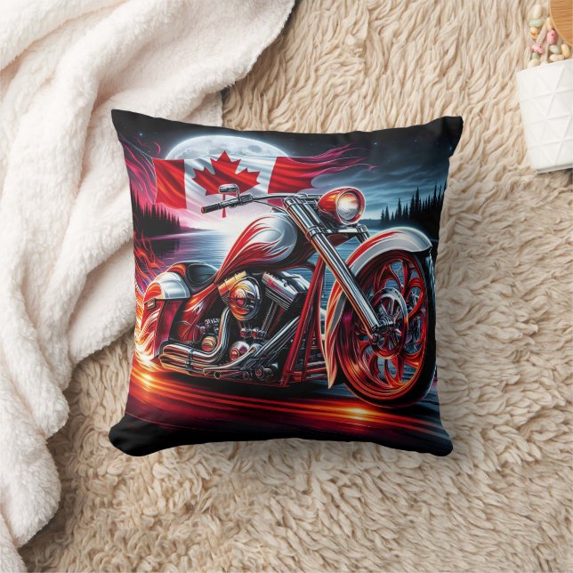 Majestic ride under the Canadian night sky Throw Pillow (Blanket)