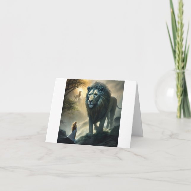 Majestic Roar: Lion and Guardian-themed Card (Front)