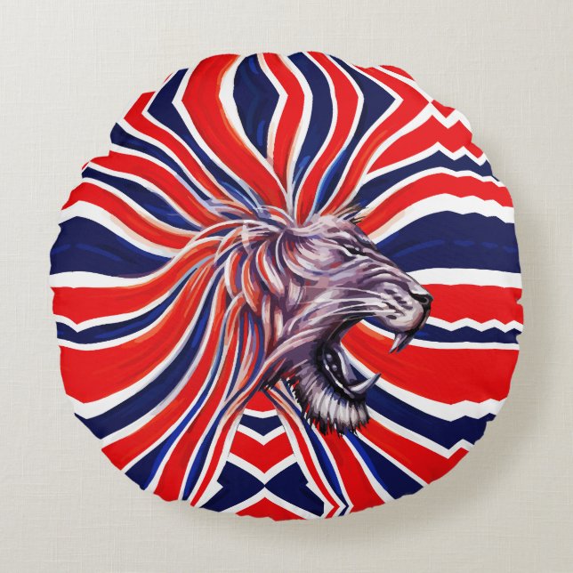 Majestic Roar Round Pillow (Front)