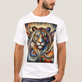 "Majestic Roar: The Lion Within Abstract Chaos" T-Shirt