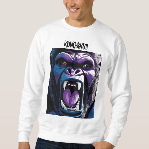 Majestic Roar Vibrant Gorilla Yell Sweatshirt
