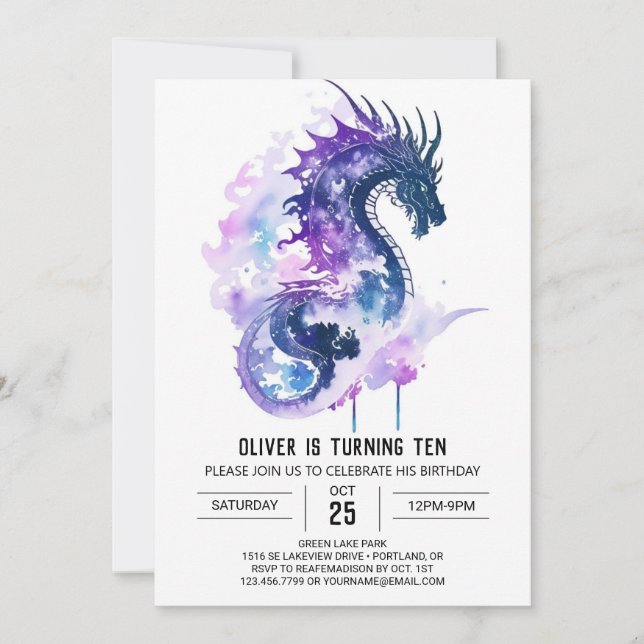Majestic Roaring Fun Medieval Birthday Invitation (Front)