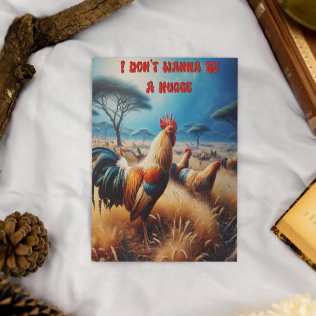 Majestic Rooster Amidst Verdant Grassland Postcard (Creator Uploaded)