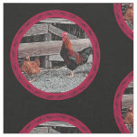 Majestic Rooster with Hen Fabric